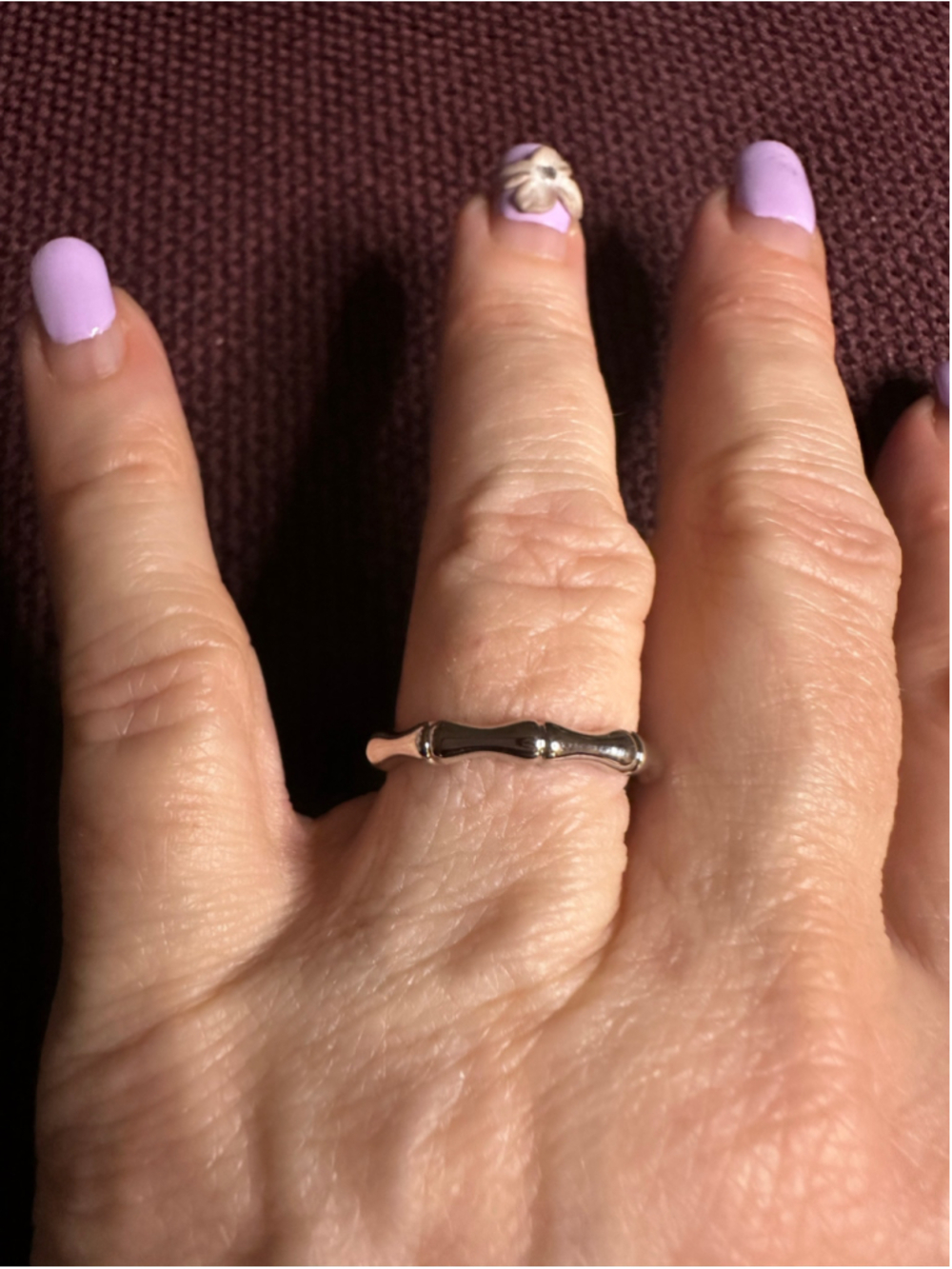 Silver Bamboo Style Ring